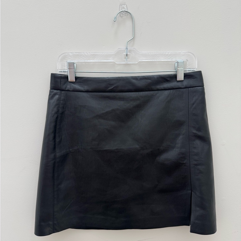 Aritzia Wilfred Black Leather Skirt